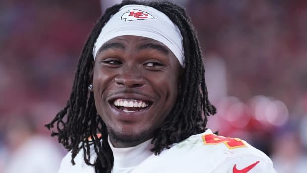 Former SMU receiver Rashee Rice before a preseason game